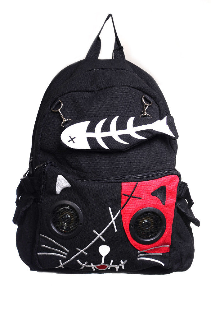 Banned Clothing - Red Kitty Speaker Backpack - Egg n Chips Clothing