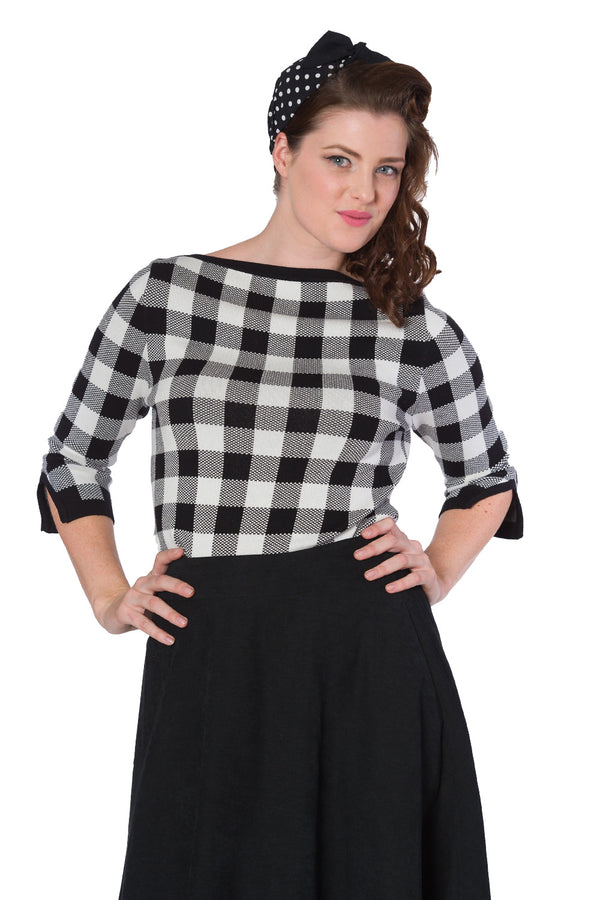 Banned Clothing - Women's Check Knitted Jumper
