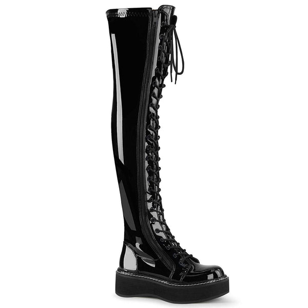 Demonia - Women's Punk Thigh-High Lace-Up Emily Boot