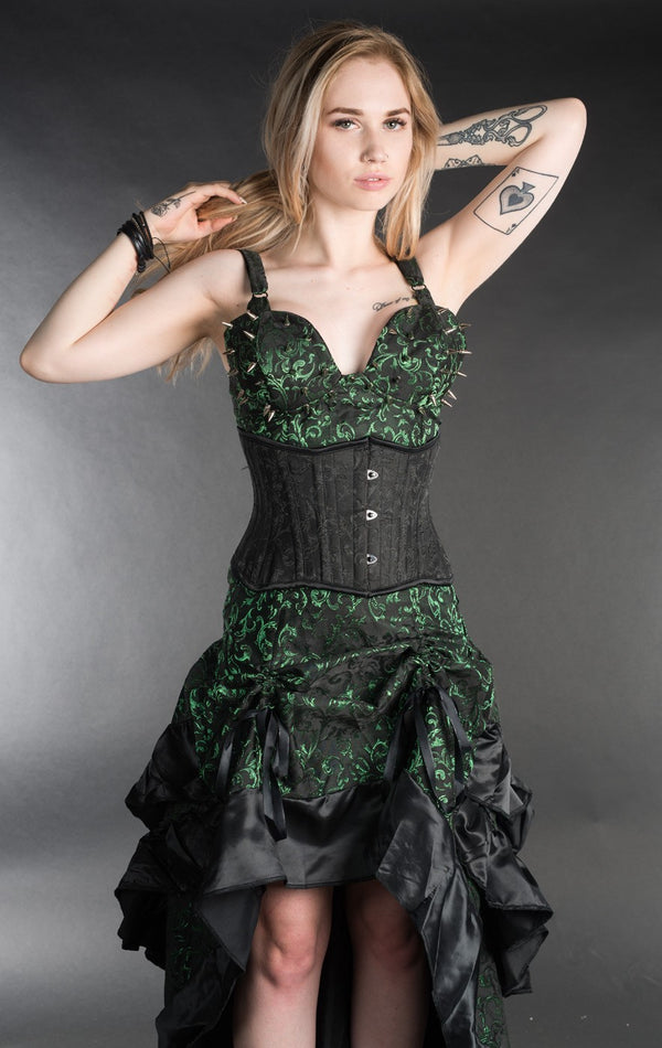 Dracula Clothing - Gothic Emerald Spiked Steampunk Top