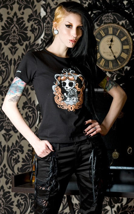 Dracula Clothing - Gothic Steampunk Kitty T Shirt