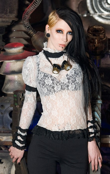 Dracula Clothing - Gothic Steampunk Lace Top