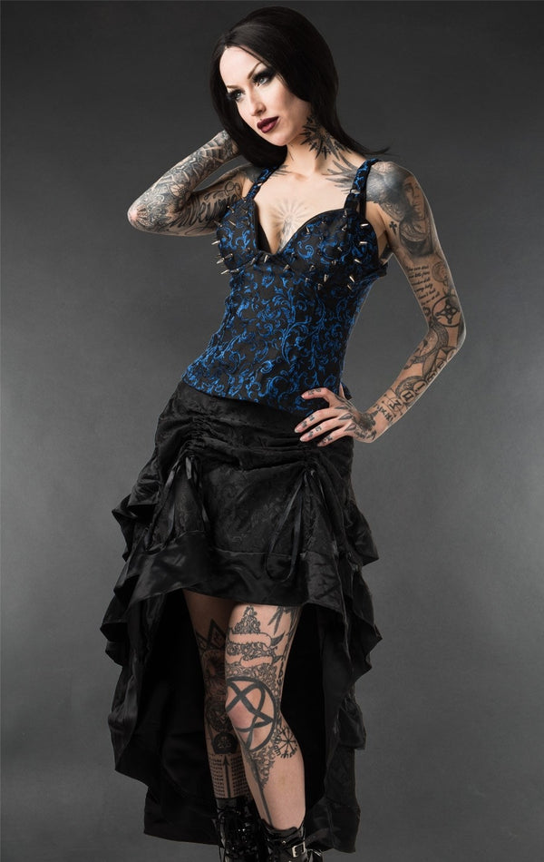 Dracula Clothing - Gothic Steampunk Sapphire Spiked Top
