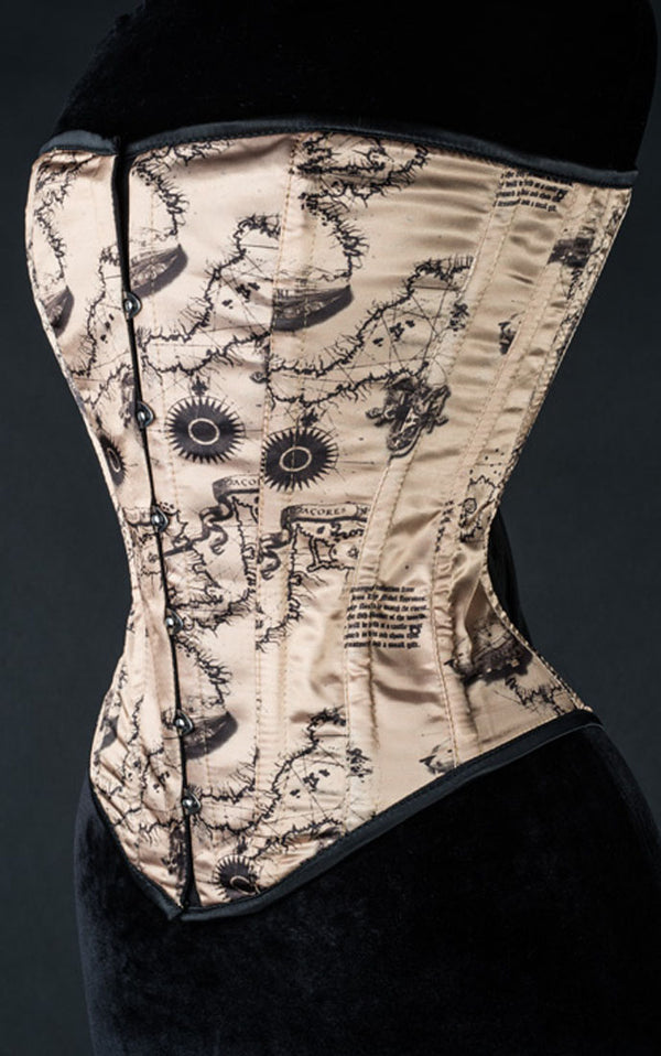 Dracula Clothing - Steampunk Map Overbust Corset