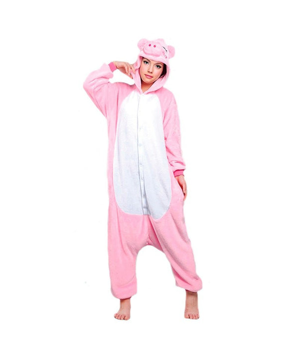 Mengshufen - Pig Animal Style Flannel Jumpsuit Pyjamas - Transfer inalps Nötsch im Gailtal