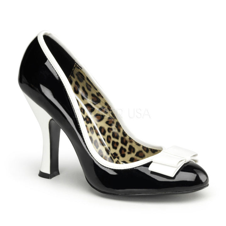 Pin Up Couture - Smitten Black-White Patent Pump - Egg n Chips London