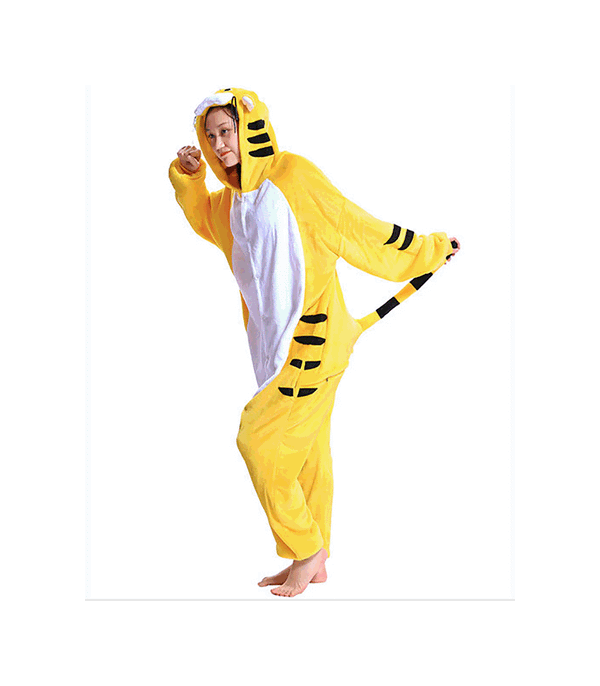 Mengshufen - Tiger Animal Style Flannel Jumpsuit Pyjamas - Transfer inalps Nötsch im Gailtal