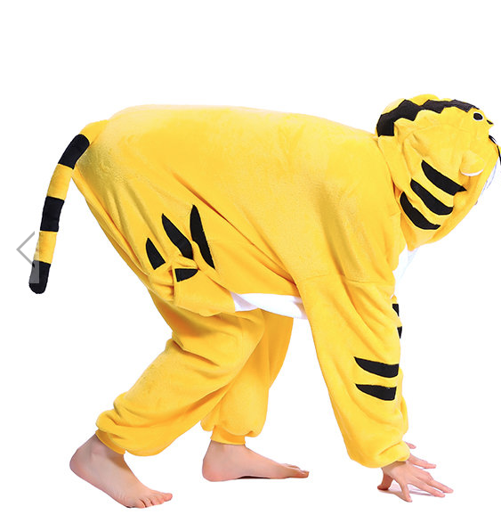 Mengshufen - Tiger Animal Style Flannel Jumpsuit Pyjamas - Egg n Chips London