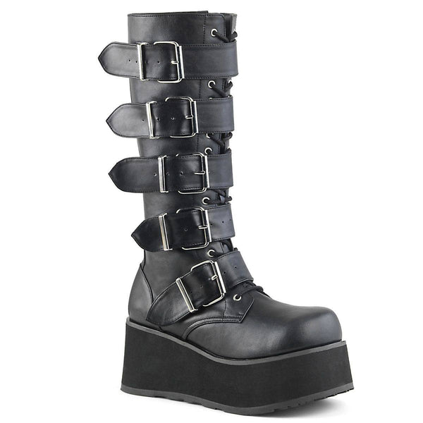 Demonia - Women's Goth Punk Thrashville Knee Boots With Zipper